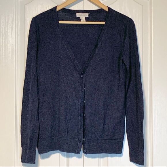 Forever 21 Cobalt Blue V Neck Button Down Long Sleeve Cardigan Size Medium - Picture 2 of 8